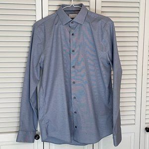 Calibrate Trim Fit Non-Iron Stretch Dress Shirt Blue 15 1/2" & 34/35 slv
